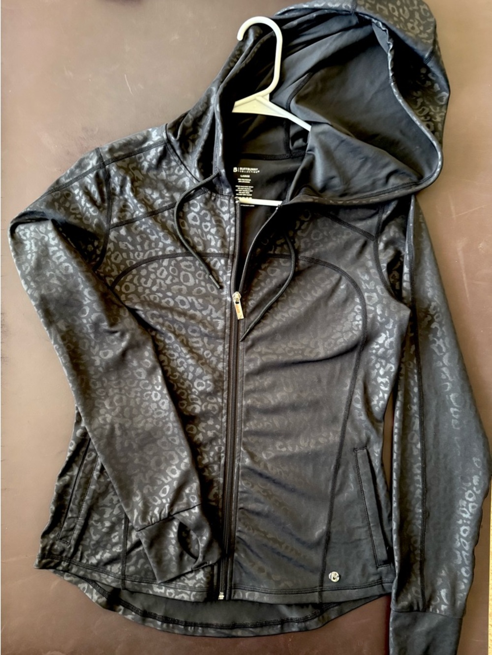 BuffBunny Core Jacket, Black Onyx Leopard-Print, Size L
